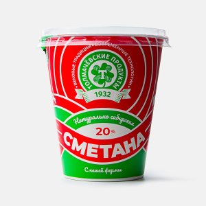 Сметана Толмачевские продукты 20% пл/ст 300г