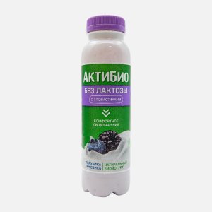 Биойогурт АктиБио Голубика/ежевика обогащ безлактозный 1.5% пл/б 260г
