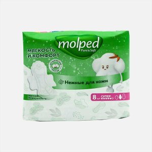 Прокладки Молпед Пьюр Энд Софт супер с крылышками 8шт