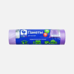Пакеты д/мусора Ломберта с затяжкой 35л 15шт ПНД