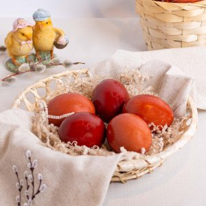 Яйцо Пасхальное крашеное в луковой шелухе 5шт