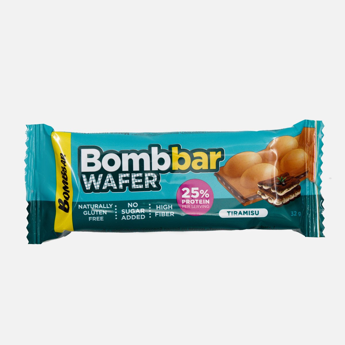 Батончик Бомббар вафельный Тирамису с молочно-ореховой пастой 32г Батончик Бомббар вафельный Тирамису с молочно-ореховой пастой 32г