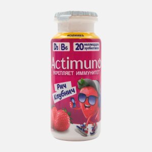 Продукт кисломолочный Актимуно Рич Клубнич с клубникой обогащенный 1.5% пл/б 95г