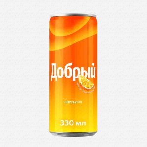 Напиток Добрый Апельсин с вит С с пониж калорийностью газ ж/б 0,33л