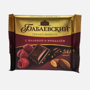 Шоколад Бабаевский темный с малиной и миндалем 70г