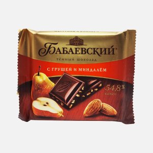 Шоколад Бабаевский темный с грушей и миндалем 70г