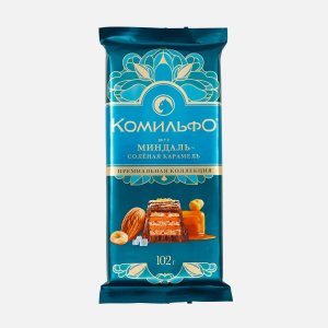Шоколад Комильфо молочный/белый со вкусом миндаля/соленой карамели 102г
