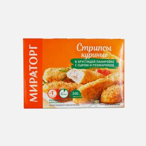 Стрипсы Мираторг куриные в хрустящей панировке с сыром и розмарином 340г