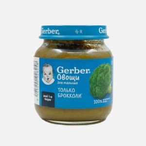 Пюре Гербер Брокколи с 4мес ст/б 125г