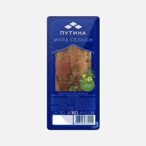 Икра Путина сельди ястычная соленая в масле с укропом и луком пл/у 160г