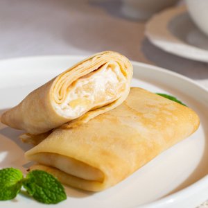 Блинчики с творожным сыром и грушей вес