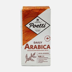 Кофе Поетти Дейли Арабика молотый д/чашки брикет 250г