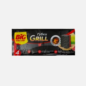 Губка Биг Сити Гриль пенополиуретан 4шт 10х23х7