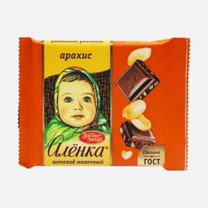 Шоколад Красный Октябрь Аленка молочный с арахисом 70г