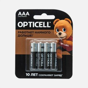 Батарейки Оптиселл Бэйзик AAA 4шт 1,5*8,4*11,2см