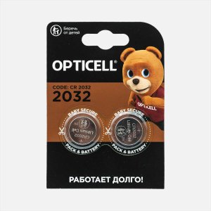 Батарейки Оптиселл Спешелти 2032 2шт 0,5*9,5*11,4см