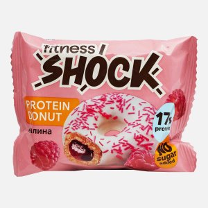 Донат ФитнесШок с малиновой начинкой 70г