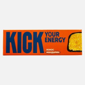 Батончик Кик Ю Энерджи кокосовый с мандарином 45г