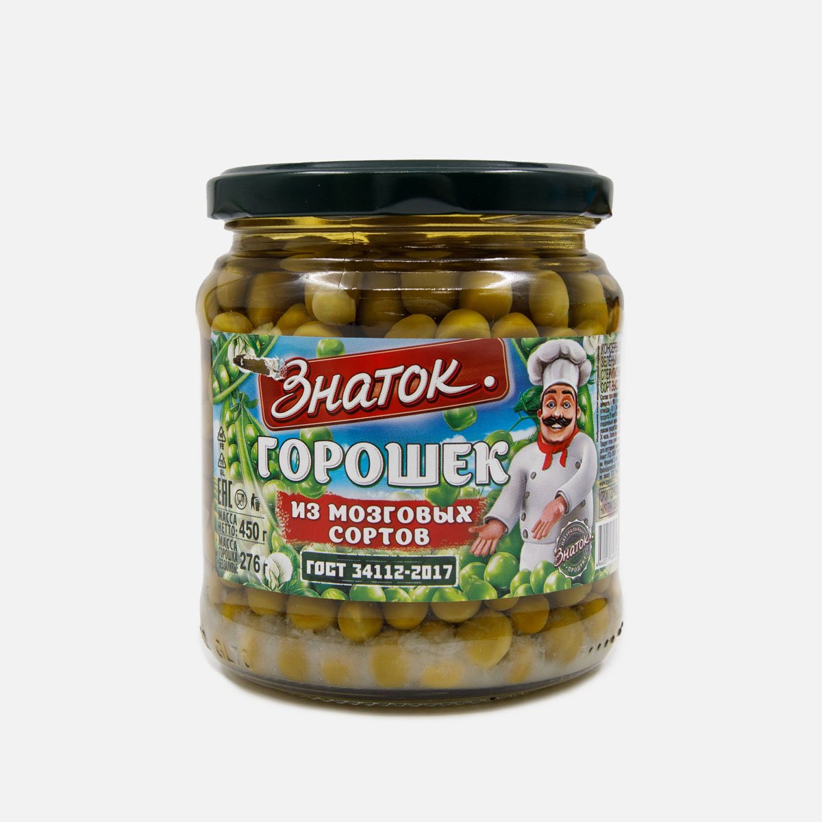 Горошек Знаток зеленый в/с ГОСТ ст/б 450г Горошек Знаток зеленый в/с ГОСТ ст/б 450г