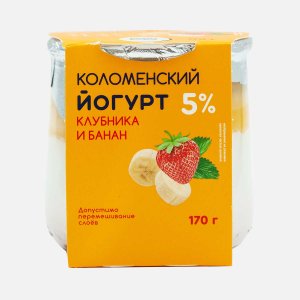 Йогурт Коломенский Клубника-банан 5% 170г