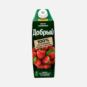 Напиток Добрый Яблоко/клубника сокосодержащий т/п 1л