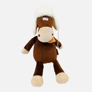 Игрушка мягк МаксиТойз Конь Василий в Ушанке и Шарфе 27см