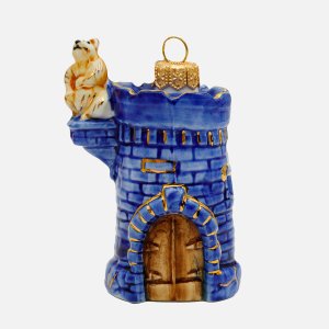 Украшение елоч Лефортовский фарфор Башня с мышкой син фарф 6,5х4,5х9,5