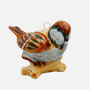 Украшение елоч Лефортовский фарфор Воробей фарфор 12х6х8см