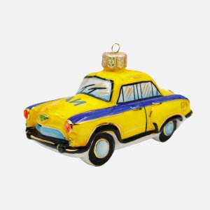 Украшение елоч Лефортовский фарфор Автомобиль алый фарфор 11х6х6,5см