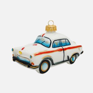 Украшение елоч Лефортовский фарфор Автомобиль скорая фарфор 11х6х6,5см