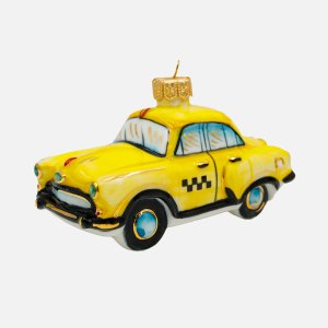 Украшение елоч Лефортовский фарфор Автомобиль такси фарфор 11х6х6,5см