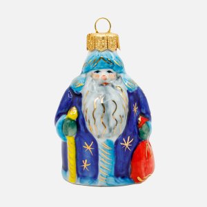 Украшение елоч Лефортовский фарфор Дед Мороз голубой фарфор 5х4,5х7,5
