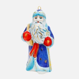 Украшение елоч Лефортовский фарфор ДедМороз Большой син фарф5,5х6х10,5