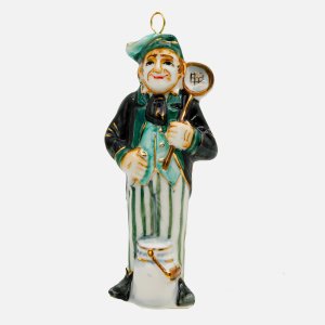 Украшение елоч Лефортовский фарфор Дуремар зеленый фарфор 5х3х11,3см