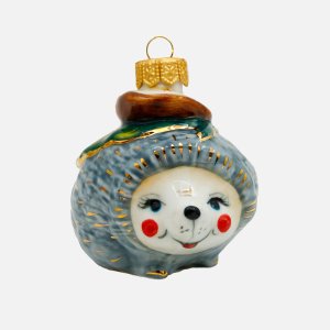 Украшение елоч Лефортовский фарфор Ежик серый фарфор 5х7х6,5см