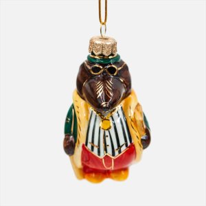 Украшение елоч Лефортовский фарфор Крот черно-белый фарфор 5,5х6х9см