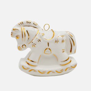 Украшение елоч Лефортовский фарфор Лошадка белая фарфор 9х4х8см