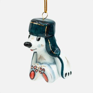 Украшение елоч Лефортовский фарфор Медвежонок в син шапке фар6,4х7х8,4