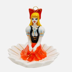 Украшение елоч Лефортовский фарфор Дюймовочка оранжевая фарфор 9х9,5х9