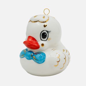 Украшение елоч Лефортовский фарфор Уточка белая фарфор 8х8х8см