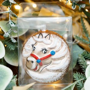 Украшение елочное Фигурка Зодиак Лошадка 5,8х5,8х12,5см стекло С1151