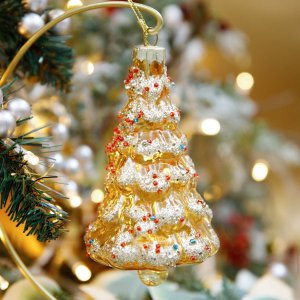 Украш елоч Холидей Классик Елочка Сверкающие самоцветы стек7,5х7,5х14