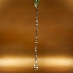 Украш елоч Холидей Классик Сосулька Серебряная капель стекло 2х2х23,5см