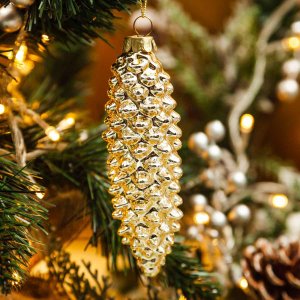 Украш елоч Холидей Классик Шишка пихты шампань стекло4х4х14см AXM219