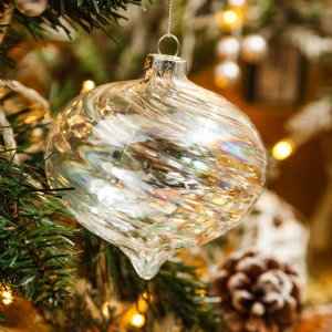 Украш елоч Холидей Классик Капля Лунная долина стек 10х10х9см AXM172