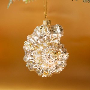 Украш елоч Холидей Классик Ракушка Аммонит серебр винтаж стек7х5х9,5см