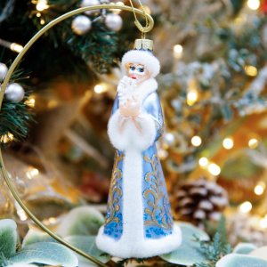 Украш елочХолидей КлассикСнегурочка в боярск шапке гол стек5,5х5,5х14,5