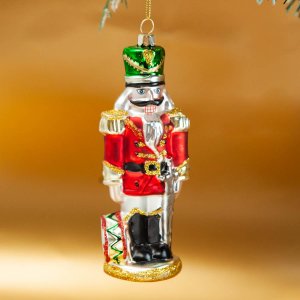 Украш елочХолидей Классик Щелкунчик с саблей и барабаном стек5х3,5х14см