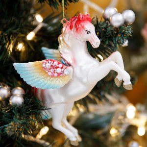 Украшение елочное Холидей Классик Пегас стекло 14х5х11,5см GLT1333