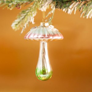 Украш елочХолидейКлассикГриб-зонтик Розовое золото стек 7х7х10см 253054